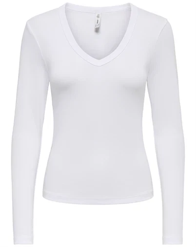 Only - ONLRiley V Neck Top - Cloud Dancer